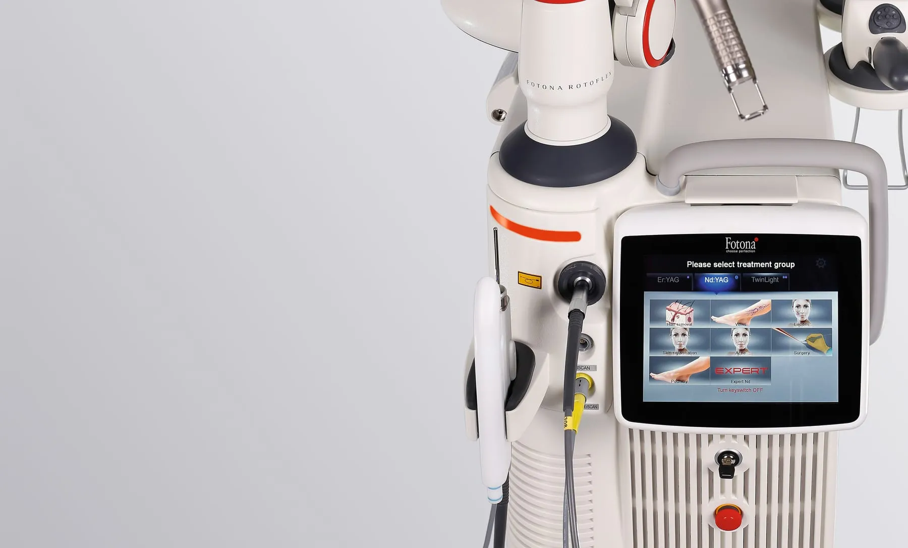 The Fotona SP Dynamis Pro medical laser platform with its treatment-selection touchscreen