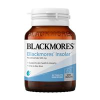Blackmores Insolar 500 mg nicotinamide tablets — a commonly available over-the-counter vitamin B3 supplement in Australia