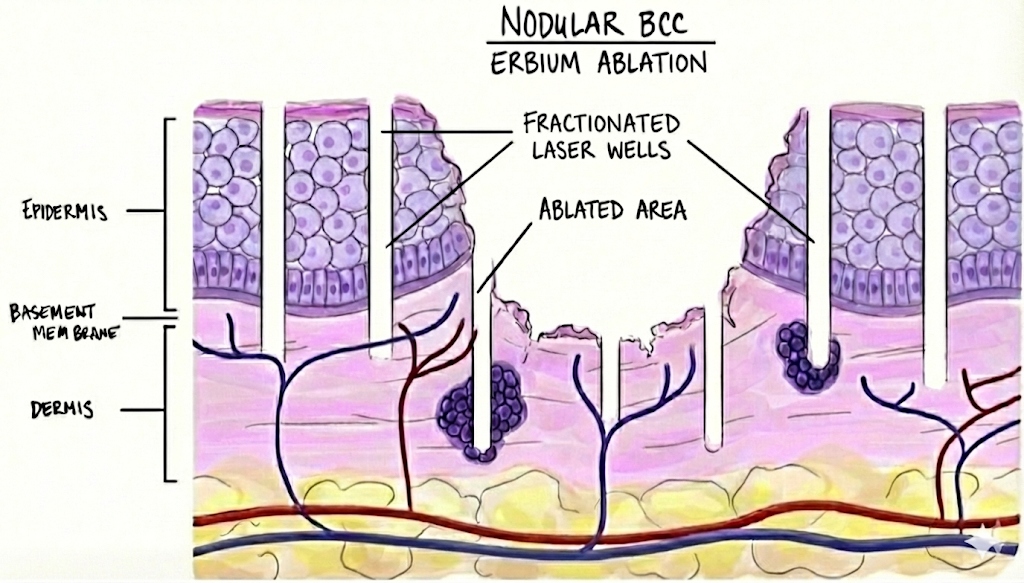 Fractional laser pre-treatment creating microscopic absorption channels in the skin